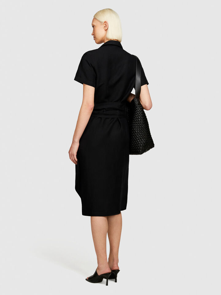 Midi dress with twist - women's midi dresses - Black | Sisley image number 3